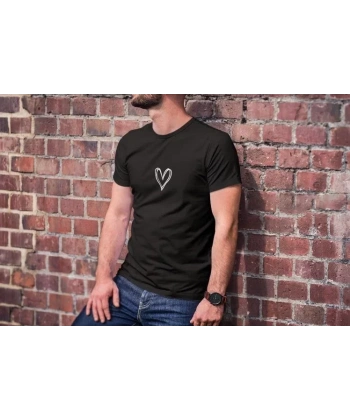 Biçomi Unisex Bisiklet Yaka Baskılı Oversize T-Shirt - Siyah