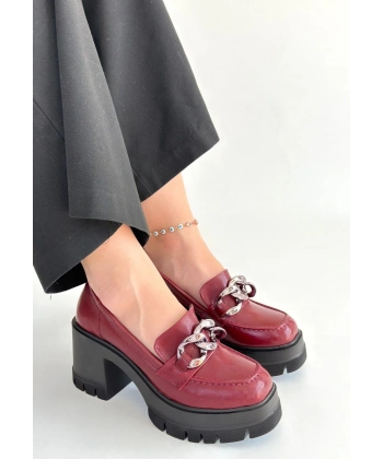 BİÇOMİ Winar Bordo Rugan Doldu Topuk Ayakkabı