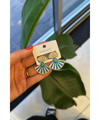 biçomi Yelpaze Küpe - Altın