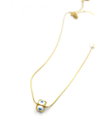 biçomi Yılan Zincirli Nazar Kolye - Altın