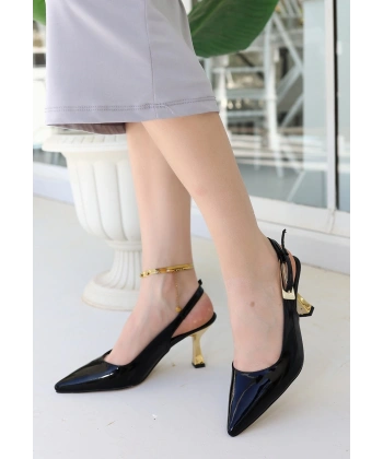 BİÇOMİ Zalin Siyah Rugan Topuklu Ayakkabı