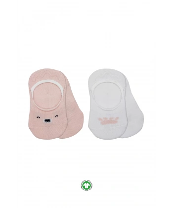 2li Babet Cute Face Penye Çorap 30103 Pembe-beyaz