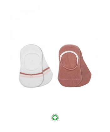 2li Penye Babet Silikon Çemberli Çorap 30102 Pudra Beyaz