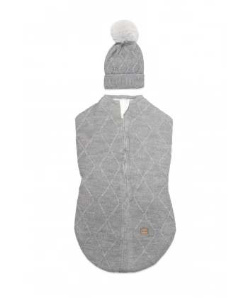 Baby İn Swadding Triko Kundak 75108 Gri