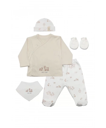 Curly Lamb 5li Hastane Çıkışı 12106 Bej Mavi Ekru