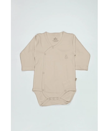 Organik Natural Basic Style Kruvaze Uzun Kol Body Bs17102 Bej