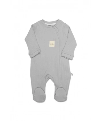 Style Natural Fermuarlı Bebe Tulum 15115 Gri