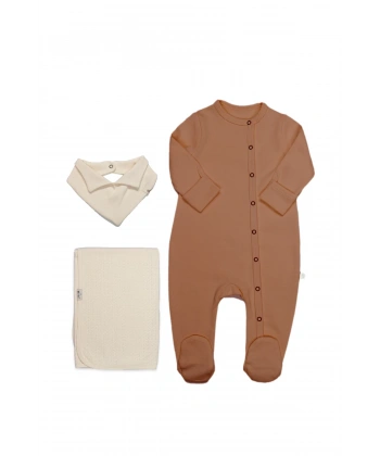 Yenidoğan Tulum Battaniye Gentleman 13116 Ekru Kahve