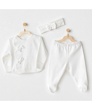 Chic Girl 3lü Bebek Zıbın Takım Ekru