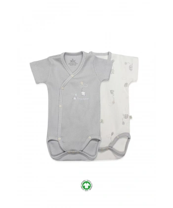 Flying Elephant 2li Yarım Kol Badi 17117 Ekru Gri