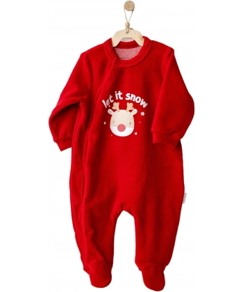 Happy Newyear Kadife Bebek Tulum Red