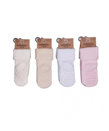 Katamino Beru Katlamalı Absli Kız Bebek Havlu Soket Çorap K42260 Asorti