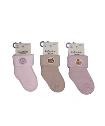Katamino Nesrin Aksesuarlı Kız Bebek Havlu Soket Çorap K45902 Asorti