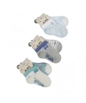 Katamino Rocky 2  Li Abs Erkek Bebek Patik Çorap K20404 Asorti