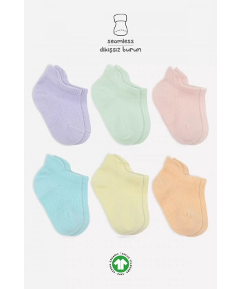 Mix Penye Sneakers Çorap 6lı Lila