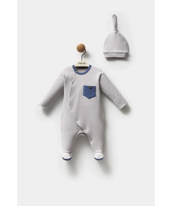 Moi Noi Şapkalı Tulum Mnb1250 Gri