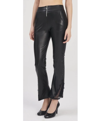 MOONLİGHT 334 SİYAH DERİ GÖRÜNÜMLÜ PANTOLON