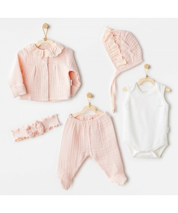 Natural Gift Müslin 5li Hastane Çıkışı Salmon