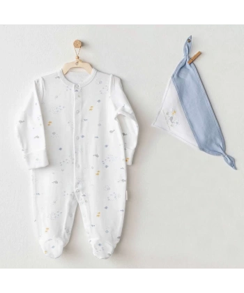 Ocean İs My Happy Place Bebek Tulum Takım White