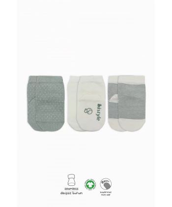 Puanlı Kaymaz Penye Soket Çorap 3lü Bs10108 Nil