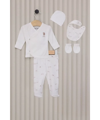 U.s Polo Bebek 5li Hatane Çıkış Seti Usb2017 Krem