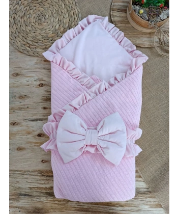 Yenidoğan Tericotton Kumaş Multi Mevsimlik Bebek Battaniyesi Kundak Pembe