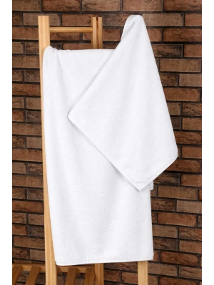 2 Parça %100 Pamuklu Soft Lüx Banyo Havlu Seti Beyaz