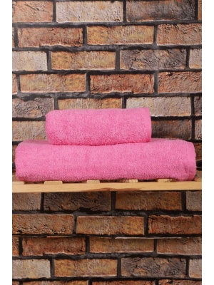 2 Parça %100 Pamuklu Soft Lüx Banyo Havlu Seti Pembe