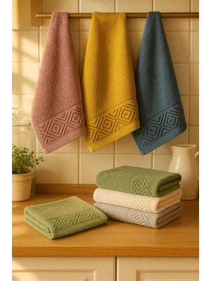 6 Parça Mutfak Havlusu Seti %100 Pamuklu Baklava