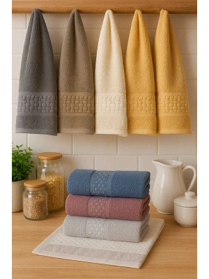 6 Parça Mutfak Havlusu Seti %100 Pamuklu Tendy