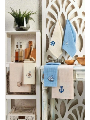 6 Parça Mutfak Kurulama Bezi 30 X 50 Cm Deniz