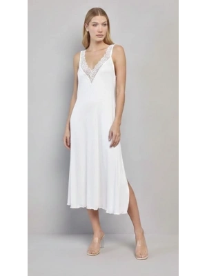 Bicomi Göğüs ve Sırt Dekolteli Dantelli ve Yırtmaçlı Gecelik