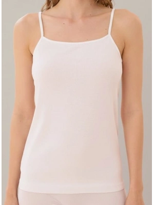 Bicomi İp Askılı Beyaz Ribana Atlet