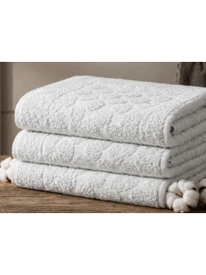 Açık Gri 3lü Pamuklu Ayak Havlusu Seti