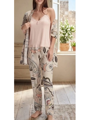 Bicomi Nefes Alan Viskon Kumaş, Dantelli Yazlık Sabahlık & Pijama Takımı – Terletmeyen Şıklık