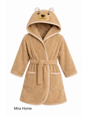 Ayıcık Figürlü Nakışlı Kapüşonlu Çocuk Bornozu