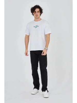 Baskılı 24/1 Penye T-Shirt - Beyaz