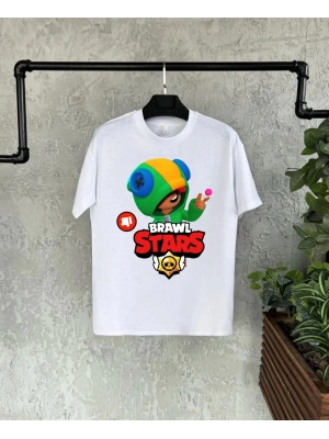 Baskılı Kısa Kol Çocuk T-Shirt - Beyaz
