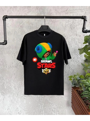 Baskılı Kısa Kol   T-Shirt - Siyah -