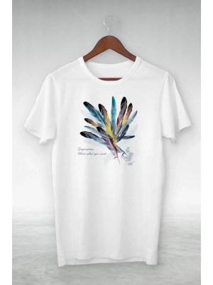 Baskılı Oversize T-Shirt - Beyaz -