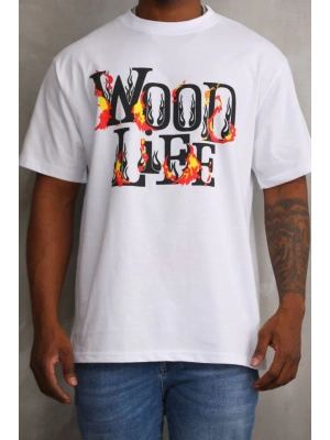 Baskılı Oversize T-Shirt - Beyaz -