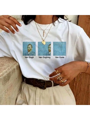 Baskılı Oversize T-Shirt - Beyaz -