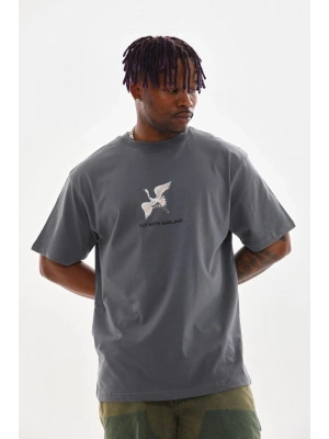 Baskılı Oversize T-Shirt - Füme -