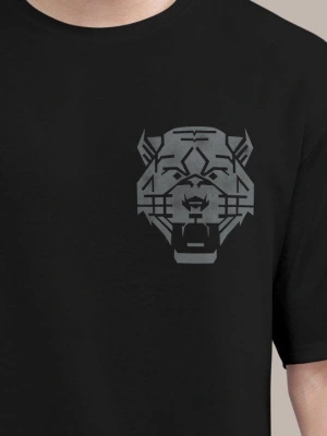 Baskılı Oversize T-shirt - Siyah -