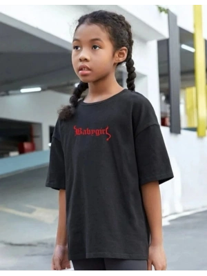 Baskılı T-Shirt - Siyah -