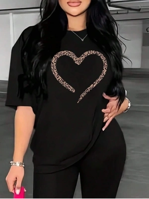 Baskılı   T-shirt - Siyah -