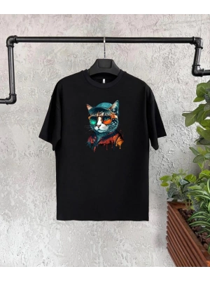 Baskılı T-Shirt - Siyah -