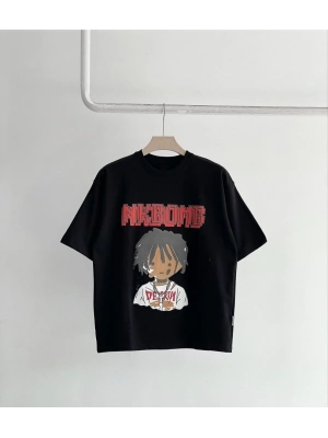 Baskılı T-Shirt - Siyah -