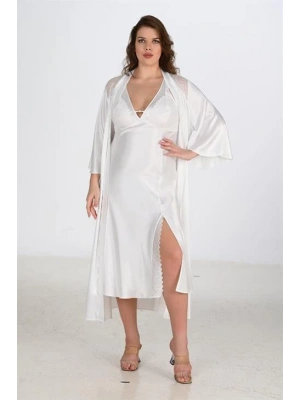 Bicomi 2li Ekru Sabahlık Takımı Bigsize 6224