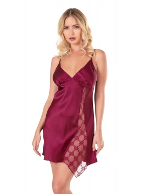 Bicomi Bordo Kısa Saten Gecelik